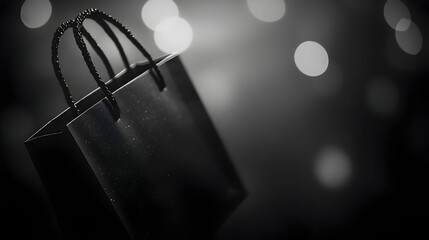 Black Shopping Bag 3D Illustration