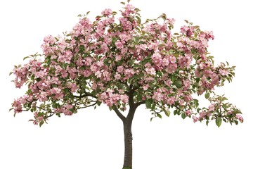 Obraz premium apple tree with blossoms isolated on white background