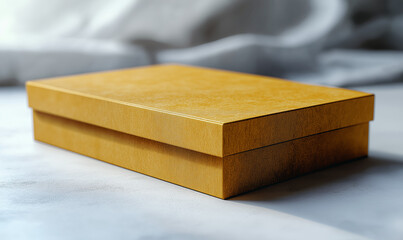 a yellow color box for mockup on a white isolated background