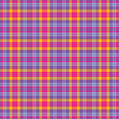 Vibrant Summer Plaid Check Seamless Pattern - Cute plaid check repeating pattern design