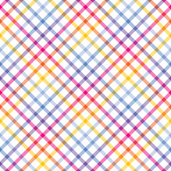Vibrant Summer Plaid Check Seamless Pattern - Cute plaid check repeating pattern design