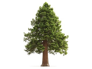 Fototapeta premium sequoia tree with towering height isolated on white background