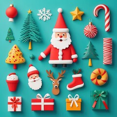 set of christmas elements, christmas