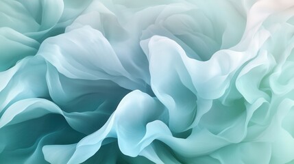 Obraz premium Abstract Teal and Aqua Silk Fabric Texture Elegant Draped Waves, Soft Flowing Material Background