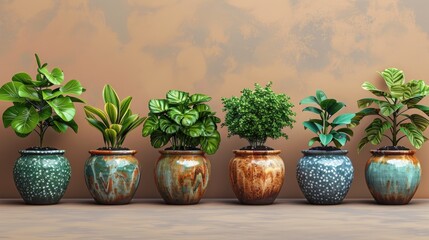 Fototapeta premium retro vintage vase and plants pots