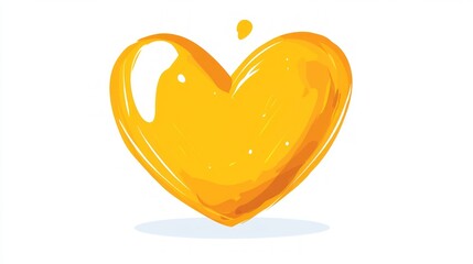 Bright Yellow Heart Vector Illustration