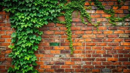 Old red brick wall with ivy and moss , old red brick wall, ivy,  old red brick wall, ivy