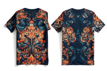 T-shirt design template with abstract galaxy background.