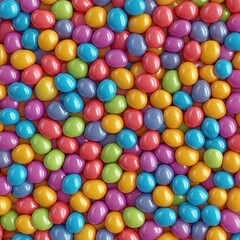 Obraz premium Vibrant Glossy Colorful Pebble Stones Texture Background Seamless Pattern of Bright Multicolored Oval Gems for Design Projects
