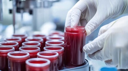 Laboratory Technician Preparing Blood Samples