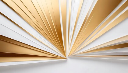 Abstract Gold and White Paper Fan Design