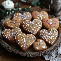 Gingerbread Heart Cookies Assortment