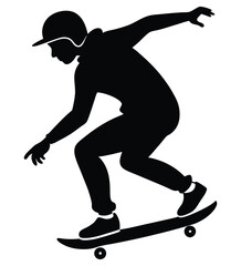 Obraz premium WebBlack silhouette of an athlete skateboarder in a jump