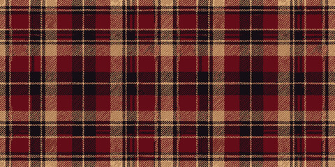 A classic red and beige plaid pattern with alternating dark lines, perfect for cozy autumn vibes.