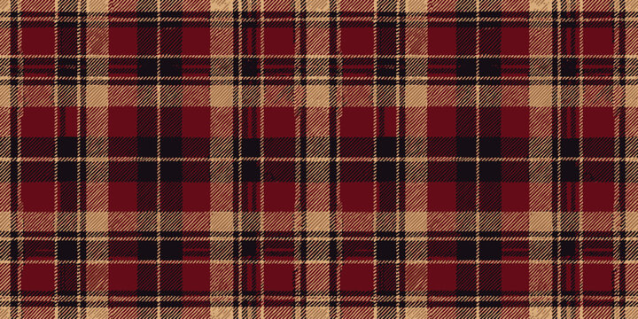 A classic red and beige plaid pattern with alternating dark lines, perfect for cozy autumn vibes.