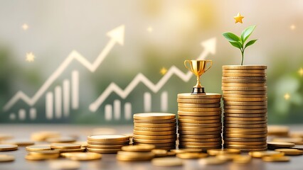 Conceptual image of money growth and success, symbolizing financial prosperity, investment, wealth, and business progress. Ideal for finance, economy, and success themes.