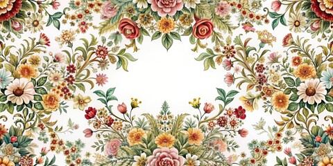 Intricate floral patterns on a white background, intricate details, ornate,  intricate details, ornate