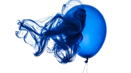 deep blue balloon on white background