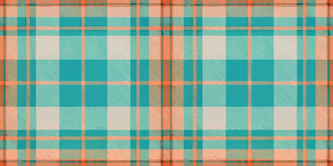 Obraz premium Vibrant turquoise and orange plaid pattern for a stylish touch.