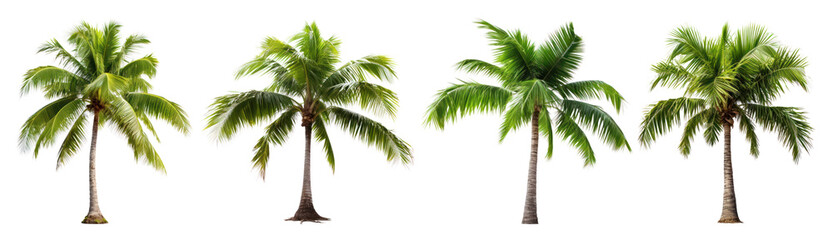 Naklejka premium Coconut tree tropical plant png cut out element set, transparent background