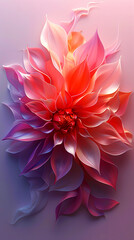 Obraz premium Magical Fantasy Dahlia Flower Landscape Design with Glowing Light – Elegant Floral, Artistic Concepts, Wall Art, Digital Art, Greeting Cards, Branding, Social Media, Packaging, Invitations