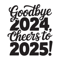 Happy New Year 2024 script text hand lettering. Design template Celebration typography poster, banner or greeting card for Merry Christmas and happy new year. Vector Illustration