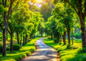 Miniature Plantation Road, Charming Country Lane, Tilt-Shift Photography