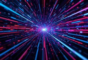 Digital lines with glitch effects, abstract tech disruption background design.