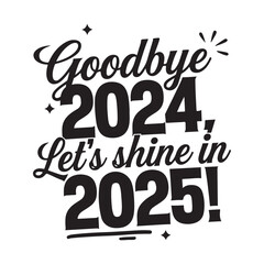 Happy New Year 2024 script text hand lettering. Design template Celebration typography poster, banner or greeting card for Merry Christmas and happy new year. Vector Illustration