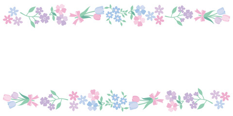 かわいい花のフレームのベクターイラスト