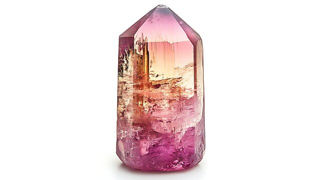 stone kunzite isolated on white