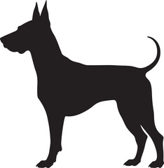 Bull Terrier Silhouette Vector Illustration White Background