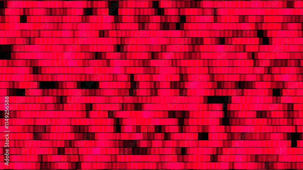 Poster abstract red background with many squares. 3d illustration. 3d rendering. 3d image.