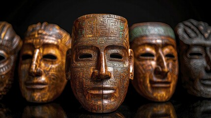 Diverse Cultural Masks Featuring Intricate Designs for Artistic Expression