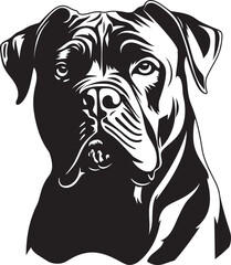 Cane Corso Silhouette Vector Illustration White Background