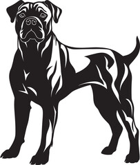 Cane Corso Silhouette Vector Illustration White Background