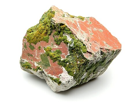 stone unakite isolated on white
