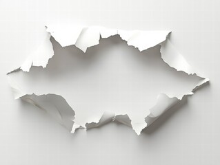 Obraz premium Realistic 3d design of white tear paper isolate on white background
