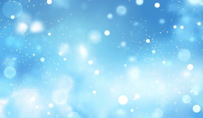 Abstract Blue Holiday Background with Scattered Lights and Text Space for Christmas, New Year Celebrations