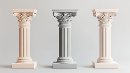 Obraz premium Elegant columns in varying colors showcase classical architectural design. 