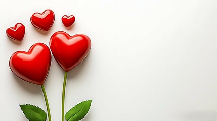Fototapeta premium Red Hearts Flower Valentine s Day Love Romance Greeting Card