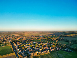 Aerial View of Barton Le Clay Village Countryside Landscape  Near Luton City of England UK. High...