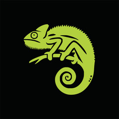 Chameleon cartoon vector art and illustration