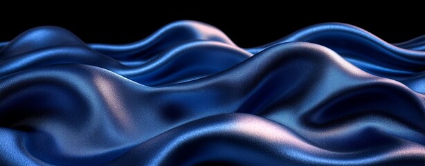 Obraz premium Graceful Royal Blue Silky Fabric Waves