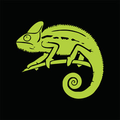 Chameleon cartoon vector art and illustration