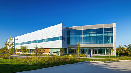 Obraz premium Modern hospital isolation ward exterior showcasing advanced medical facilities and compassionate care, emphasizing the importance of health infrastructure in safeguarding public well-being.