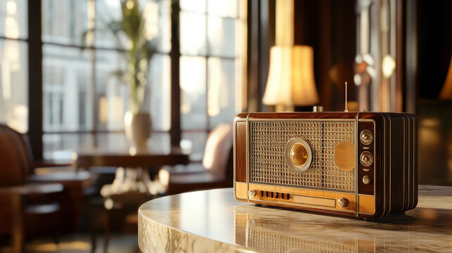 Timeless elegance of vintage radio: celebrating world radio day in classic interior design - Powered by Adobe