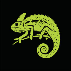 Chameleon cartoon vector art and illustration