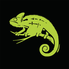 Chameleon cartoon vector art and illustration
