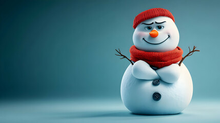 3D Cartoon Snowman Illustration